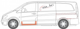 Element reparatie prag Mercedes Vito W639 2004-2014, parte montare stanga fata inalt - Img 2