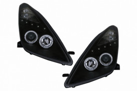 Faruri LED DRL compatibil cu Toyota Celica T230 (1999-2005) Angel Eyes Negru - Img 7