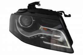 Faruri Xenon Cu Lumini de zi Integrate LED (DRL) compatibil cu Audi A4 B8 8K 2007-2011 Fundal Negru - Img 4