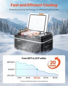Frigider auto de 20L, voltaj operare 12V 24V DC si 100-240V AC 60W, -20C - 20 grade C pentru exterior, camping, rulote - Img 2