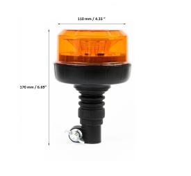 Girofar, LED, Slim, 12-24V, 12 SMD, Omologare E9, Prindere Tija Flexibil, Galben - Img 7