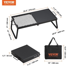 Gratar pliabil camping cu picioare, plasa de otel rezistent, 57x28, 5x23 cm, geanta de transport, pentru gatit flacara deschisa - Img 7
