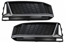 Grile Laterale compatibil cu Audi A4 B9 Sedan Avant S-Line 2016-2018 RS4 Design Silver - Img 2