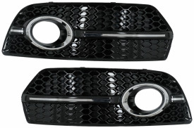 Grile Laterale compatibil cu Audi Q5 SUV 8R 2008-2011 RS Design Negru Lucios&Chrome - Img 2
