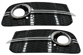 Grile Laterale compatibil cu Audi Q5 SUV 8R Facelift 2012-2016 RS Design Negru Lucios Crom - Img 2
