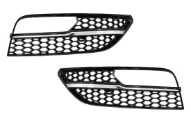 Grile Laterale Proiectoare compatibil cu Audi A3 8V 2013-2015 RS3 Design Negru Lucios