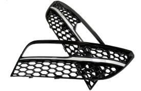 Grile Laterale Proiectoare compatibil cu Audi A3 8V 2013-2015 RS3 Design Negru Lucios - Img 7