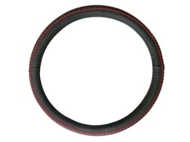 Husa volan piele perforata, negru si cusaturi rosii compatibil cu Jeep Cherokee 2013-2017