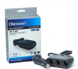 Incarcator auto, Splitter bricheta 12V-24V, 120W, 3 iesiri, 1 USB 3.1A, cu voltmetru - Img 2