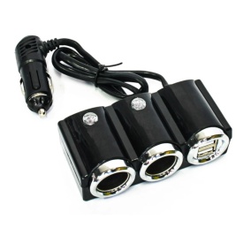 Incarcator auto splitter bricheta cu 2 Iesiri + 2 USB 120W 1502