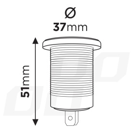 Incarcator de telefon impermeabil cu iluminare LED albastra 2xUSB QC3.0 12/24V - Img 4