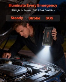 Jump Starter, 1000A, Jumper Baterie Auto, Booster Portabil Baterie Litiu 12V, Jump Box cu Lanterna in 3 moduri si cabluri, pentru motoare de pana la 5L Benzina si 3L Diesel - Img 3