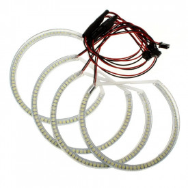 Kit Angel Eyes LED SMD compatibil cu BMW seria 3 E90 2004-2012, 2x106mm+2x146mm semi