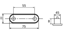 Lampa gabarit cu LED, rosu, 75mm x 22mm, 24V - Img 2