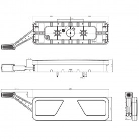 Lampa stop camion cu lampa gabarit, 24V, FULL LED, 6 functii, ceata, mers inapoi, cu triunghi, partea stanga - Img 4