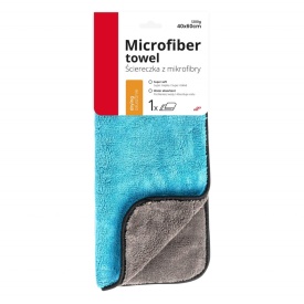 Laveta auto microfibra pentru lustruit 40 cm x 60 cm - gri cu bleu, 1200g / mp - Img 3