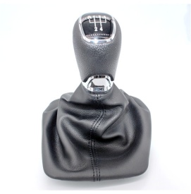 Nuca schimbator auto cu manson imitatie de piele neagra compatibil Skoda Octavia III 2013->, 6 viteze ATENTIE PRODUS USOR DETERIORAT, DETALII IN POZE! - Img 2