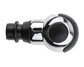 Nuca schimbator de viteze compatibil cu Citroen DS3 2009-15, DS4 2011-2018, 6 trepte, din piele, culoare negru cu crom - Img 3
