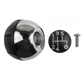 Nuca schimbator de viteze compatibil cu Fiat 500 2007-2015, 5 trepte, culoare crom cu negru - Img 3