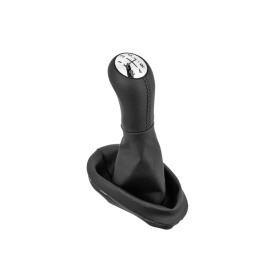 Nuca schimbator piele cu manson Dacia Logan 2004-2012, husa schimbator cu 5 trepte - Img 1