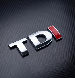 Ornament Emblema auto TDI, cu I rosu, culoare crom