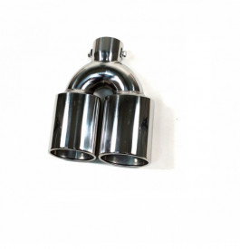 Ornament toba dublu din inox, L: 20 cm, l: 17,5 cm, diam intrare: 5,7 cm - Img 1