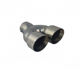 Ornament toba dublu din inox, L: 21 cm, l: 17 cm, diam intrare: 6,3 cm - Img 2