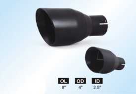 Ornament toba inox negru mat, diametru iesire 101 mm, diametru intrare 63 mm, lungime 200 mm - Img 2