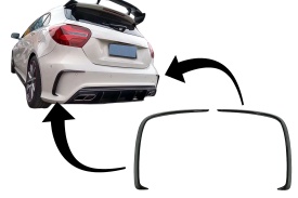 Ornamente Bara Spate Flapsuri compatibil cu Mercedes A-Class W176 2012-2018 Negru Lucios