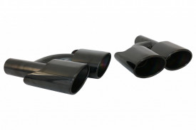 Ornamente compatibil cu sistemul de evacuare Mercedes C-Class E-Class S-Class CLS SL SLK W204 W211 W221 C63 E65 Design Negru - Img 3