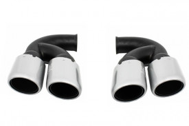 Ornamente Evacuare compatibil cu Porsche Cayenne 92A V6 V8 Petrol 2010-2014 GTS Design Silver - Img 2