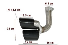 Ornamente Evacuare compatibil cu Porsche Cayenne 9Y0 SUV 3.0 2018-> Negru - Img 7