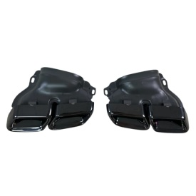 Ornamente evacuare tobe compatibil cu sistemul de evacuare Mercedes Benz E-Class W212 2009-2016, S-Class W222 2013-2020, culoare negru lucios - Img 2
