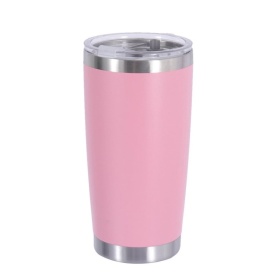Pachet set huse scaune auto universale, piele ecologica roz cu alb, Luxury si Pahar termic din otel inoxidabil cu capac, termos 600 ml, cu perete dublu, roz - Img 3