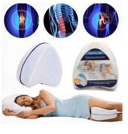 Perna ortopedica pentru genunchi si picioare, spuma cu memorie, husa detasabila, pentru ameliorarea durerilor de sciatica, spate, sold, genunchi si articulatii, culoare alb