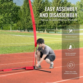 Plasa de protectie VEVOR Barricade Backstop, plasa de bariera pentru sporturi cu minge de 3,6 x 2,7 m, echipament portabil de antrenament cu geanta de transport, protectie pentru antrenament de baseball, softball, lacrosse, fotbal, hochei, pentru curte - Img 7