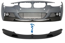 Prelungire Bara Fata compatibil BMW Seria 3 F30 F31 2011-2018 M-Performance Design, culoare negru mat - Img 2