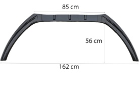 Prelungire bara fata univerala, negru lucios, 3 piese, lungime 165 cm - Img 4