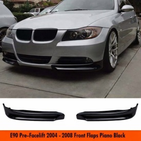 Prelungiri Bara Fata compatibil cu BMW Seria 3 E90 E91 2004-2008 bara standard NEGRU LUCIOS - Img 4
