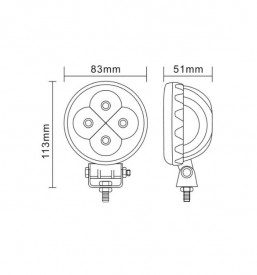 Proiector 4 leduri, 12W 1200lm, 12V-24V pentru ATV, Jeep , Motor, Barca - Img 4