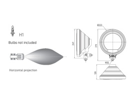 Proiector camion universal, diametru 223 mm, cu halogen cu pozitie LED Angel Eye pentru instalare exterioara. - Img 2