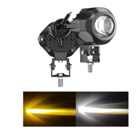 Proiector cu LED, 20W, Faza scurta, faza lunga, Alb + Galben, 9V - 60V, pentru Moto, ATV, Off-Road - Img 3