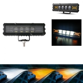 Proiector cu Led Bar, lungime 15.5 cm, Lumina Alba cu lumina de pozitie alb - galben, 12-24V, Pentru ATV SUV Jeep 4x4 Offroad Camion, 7D - Img 2