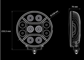 Proiector cu led camion faza lunga si pozitie, diametru 218 mm, 12V-24V, pozitie cu leduri alb si portocaliu - Img 4