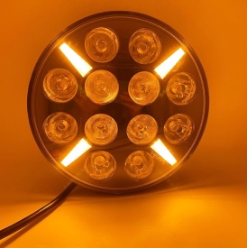 Proiector cu led camion faza lunga si pozitie, diametru 228mm, 12V-24V, pozitie portocaliu - Img 6