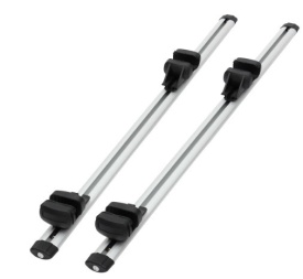 Set 2 Bare portbagaj auto din aluminiu lungime totala 150 cm, deschidere 140 cm Opel VW Touran 2003->, VW Sharan 1995->, cu prindere pe bare longitudinale