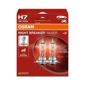 Set 2 Becuri Auto Halogen compatibil cu far Osram Night Breaker Silver +100% 64210NBS H7 12V 55W
