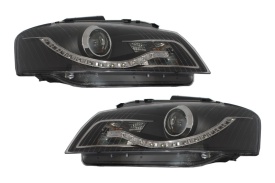 Set 2 Faruri compatibile Audi A3 8P 2003-2008 DAYLIGHT Negru - Img 1
