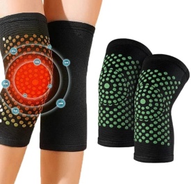 Set 2 genunchiere cu auto-incalzire, cu turmalina, elastice, marime universala, unisex, culoare negru - Img 4