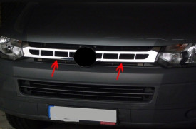 Set 2 ornamente inox grila fata VW T5 2010-2015 - Img 2